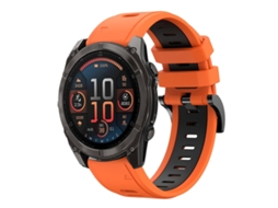 Bracelete Silicone Esportivo para Garmin Fenix 8 Amoled XIAOMOYU (26mm) Laranja e Preto