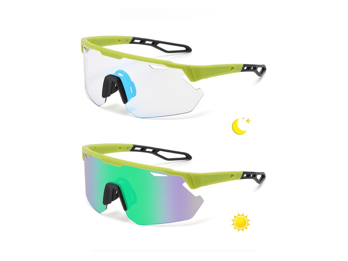 Óculos de Sol para Ciclismo, Óculos de Sol Fotocromáticos para Homens e Mulheres, Proteção Uv, 1 Unidade com Lente Verde. SIURN