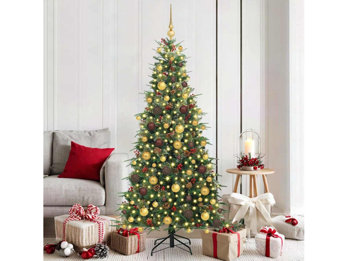 Vidaxl Árvore De Natal Articulada Artificial Verde 180 Cm Pe E Pvc