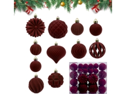 Bolas De Natal | Decorações Para Árvore De Natal, Enfeites Flocados Antichoque, 48 Peças |