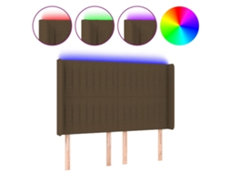 Led Headboard, Led Headboards Vidaxl Marrom Tecido (147 X 16 X 118/128 Cm)