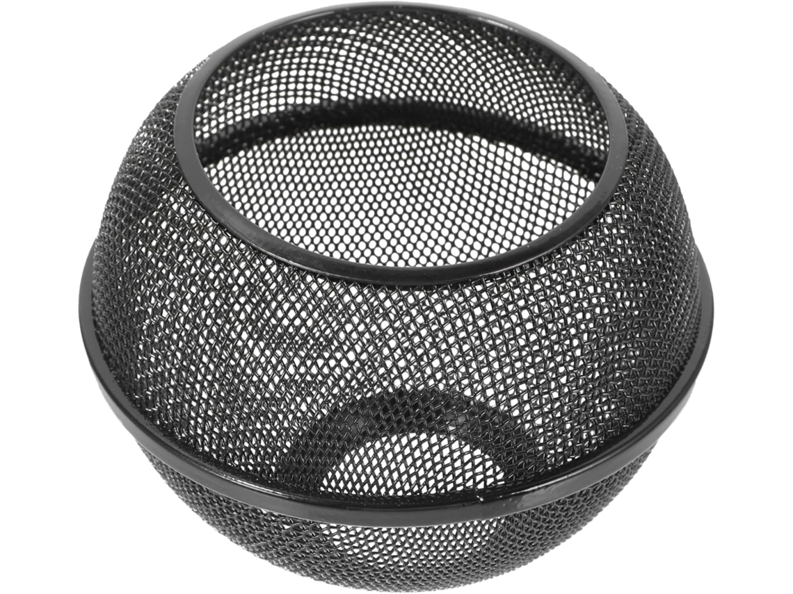 Suporte para Lâmpada Suspenso em Ferro Preto Fosco, com Design Geométrico Vazado em Forma de Diamante, 13 Cm de Diâmetro e 10 Cm de Altura. SFUSHOS