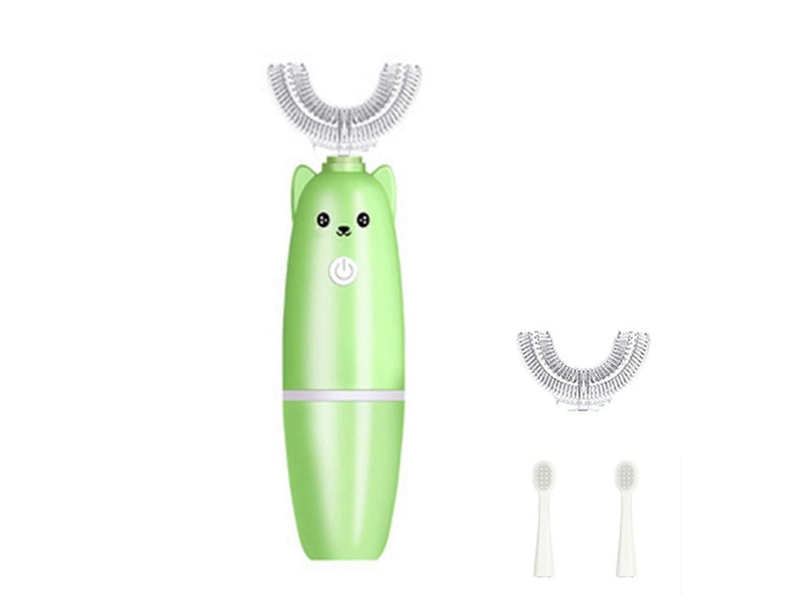 Conjunto De Escova De Dentes Elétrica Infantil Em Formato De U Com Desenho Animado, Ferramenta Portátil Para Limpeza Dos Dentes.
