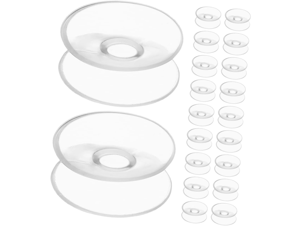 Kallory Conjunto De 20 Ventosas Dupla Face Em Pvc Com Poder Sucção Reforçado Para Superfícies Vidro E Metal