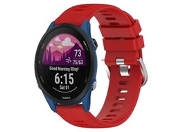 Bracelete de Smartwatch para Garmin Forerunner 255S 18Mm Faixa de Relógio de Silicone de Cor Sólida Vermelha VENISYMLIS