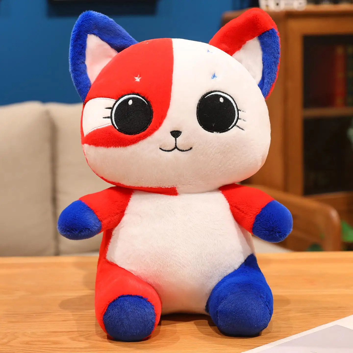 Almofada/boneca de Pelúcia de Gato Fofo MDUG (azul, 35cm)