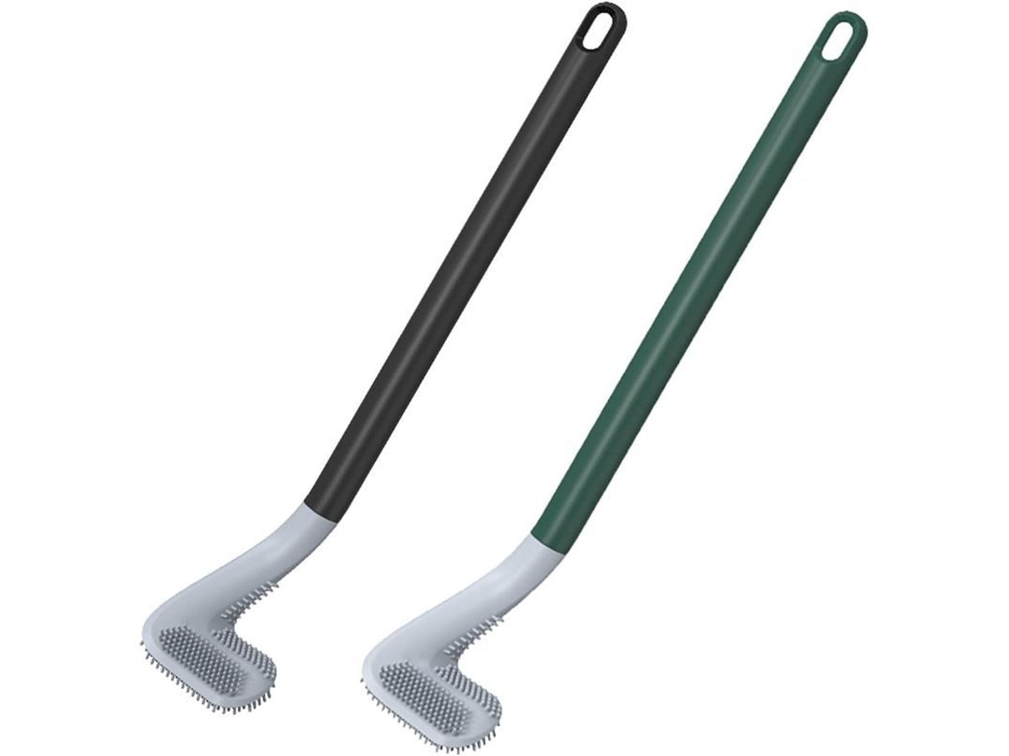 Nova Line escova de Vasco Sanitário de Silicone 2pçs com Cabo Longo, Design Triangular, Sem Manchas Cegas