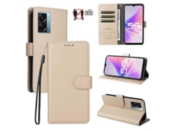Capa De Celular Carteira Tripla Em Couro Com Textura De Lichia E Bloqueio Rfid Para Oppo A57 5g / A77 5g / K10 5g (índia)