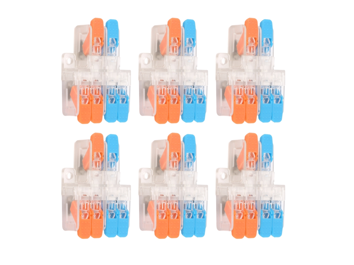 10 Peças Conector De Fiação Rápido 2 Entradas E 4 Saídas Para Condutor De Fio De 0,5 A 6mm², 41a 450v Other
