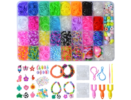 Fericir Creative Elastic Band Set, 36 grades de aproximadamente 1600 conjunto de pulseira elástica infantil, com ferramentas de tecelagem e ganchos,