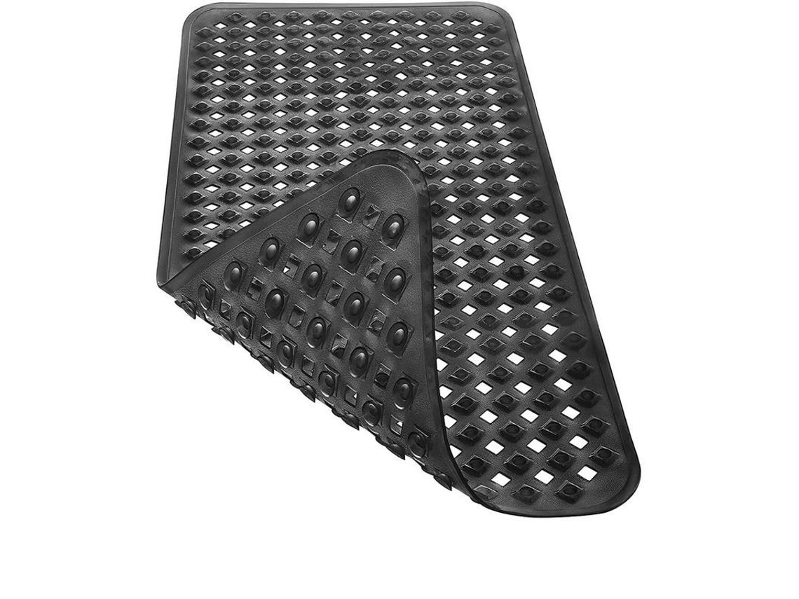 2026-linjou Tapete De Banho Antideslizante Sensível 88x39cm Sem Bpa Antimanchas Lavável À Máquina Preto Preto