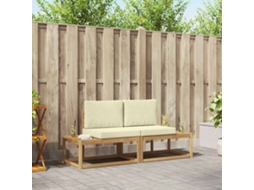 Vidaxl Conjunto De Sofás Para Exterior 2 Pcs Branco E Creme Poliéster