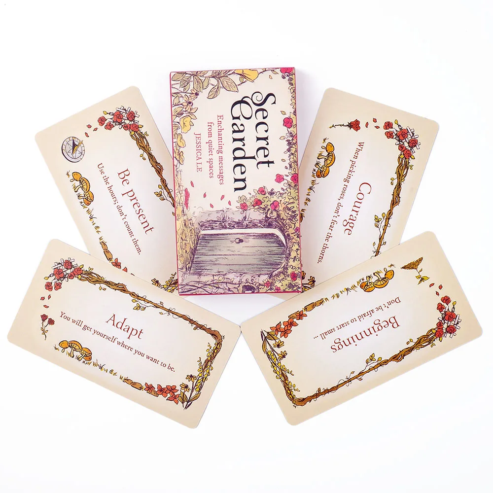 Jogo de Tabuleiro Jardim Secreto, 40 Cartas Lindamente Desenhadas com Ilustrações em Inglês MDUG (11x6 Cm)