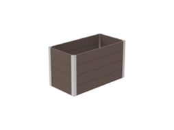 Canteiro Elevado Exterior Retangular Botan Em Wpc, Cor Café, Vaso De Cultivo Sem Fundo, 100 X 50 X 60 Cm, Capacidade De 300 L - Mog Casa
