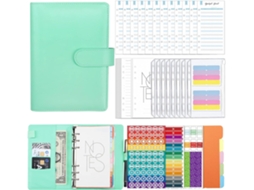 Kit de fichário portátil em couro com bloco de notas recarregável SFUSHOS
