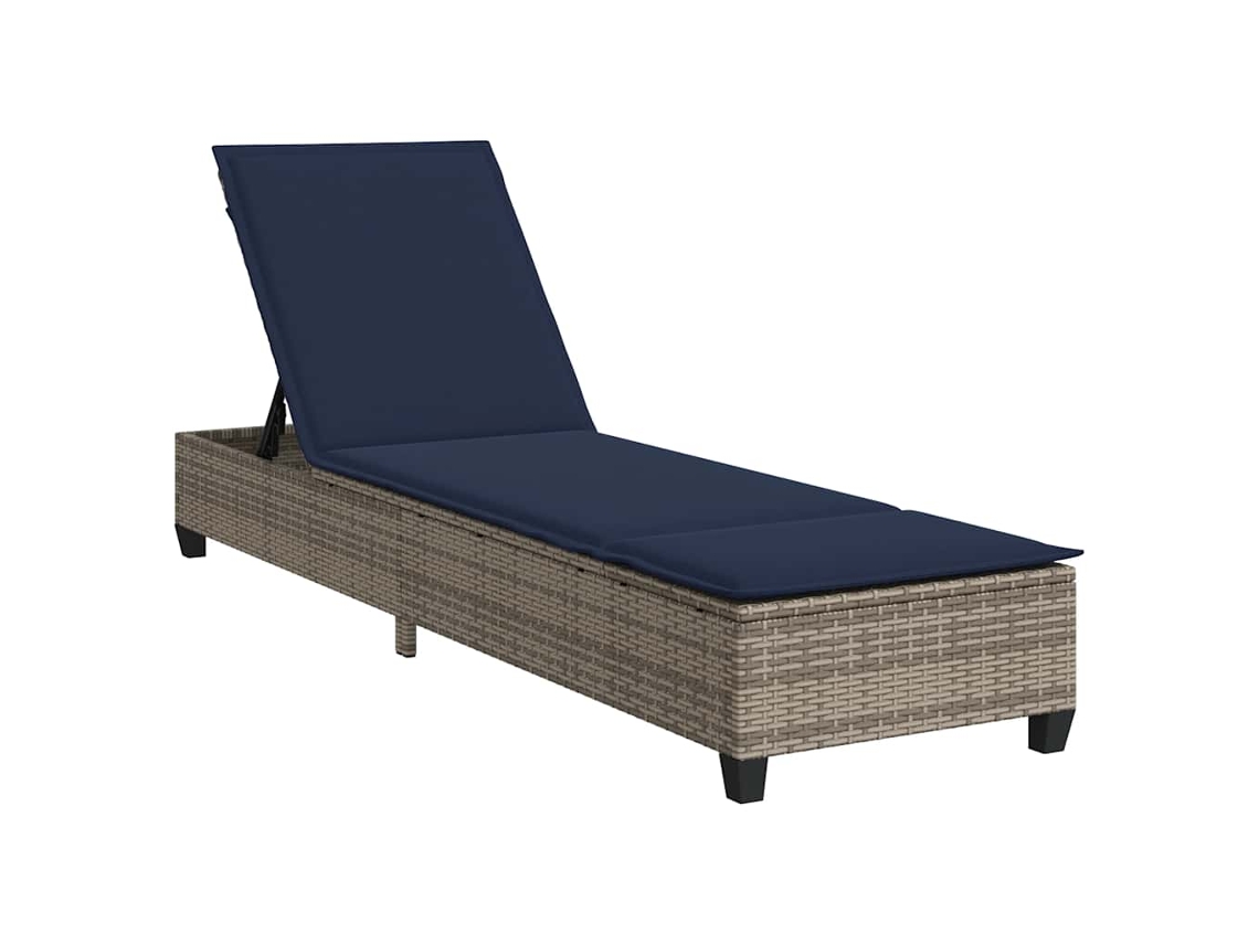 Espreguiçadeira Vidaxl Cinzeto Rattan / Vime (55x200x25,5cm)