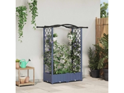 Vidaxl Cama Elevada Com Treliça E Telhado Cinzento 124 X 40 X 123 Cm