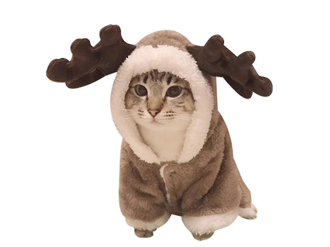 Fantasia De Natal Para Gatos Rena E Alce Roupa Fofa Para Gatos Cosplay De Rena Para Animais De Estimação Hengjian