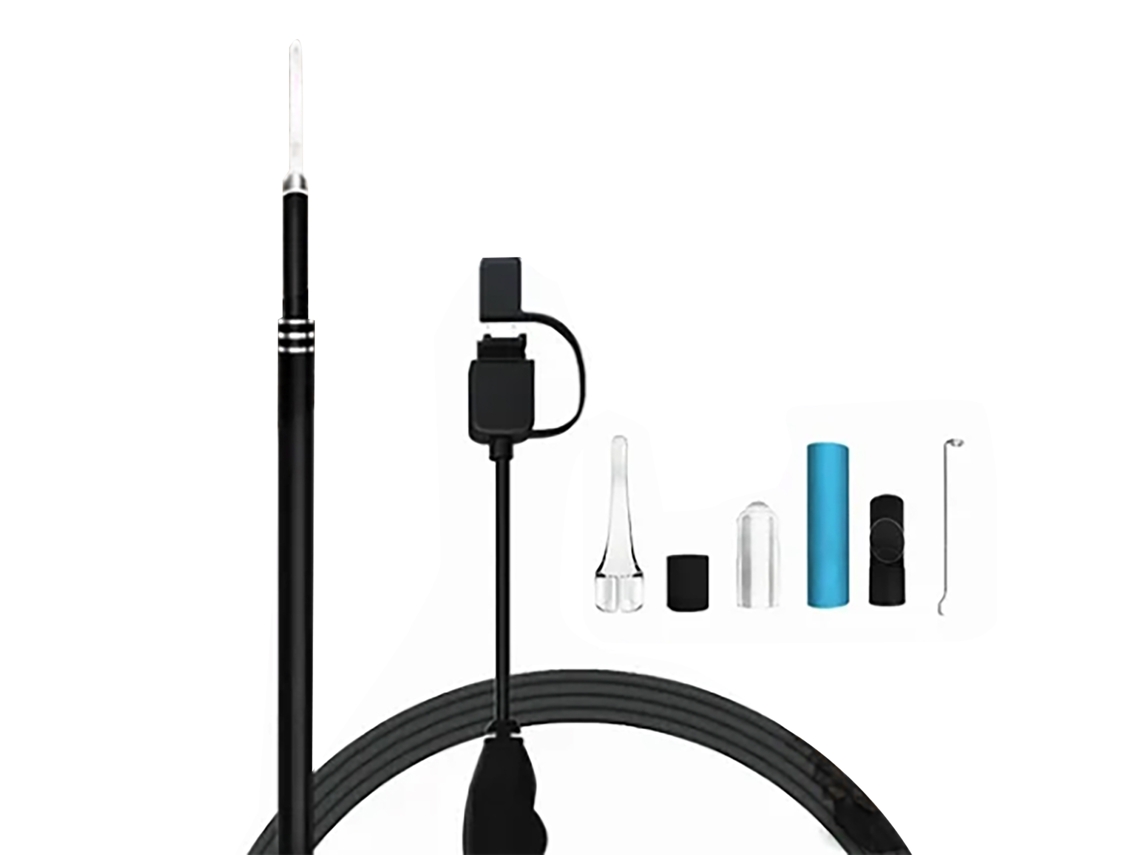 Primerox endoscópio para Remoção de Cera do Ouvido com Câmera Hd 720p e 6 Leds Ajustáveis