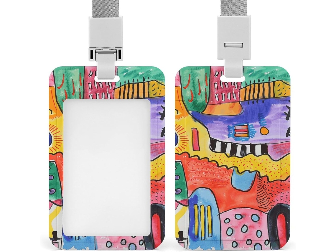 Suporte Crachá Curvo e Colorido, Personalizável, À Prova D'água, Protetor Crachá, Mesa Ideal Funcional