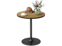 Mesa De Jantar Redonda, Com Aparência De Madeira De Carvalho, Design Compacto, Para 2 A 4 Pessoas