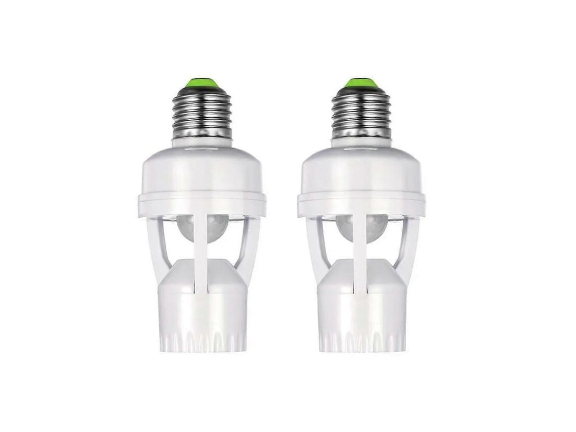 Adaptador De Lâmpada Com Sensor De Movimento Infravermelho E27, 360°, 100-240v, Ajustável 10s-5min, 60w, Para Cômodos Internos E Externos Branco