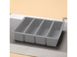 1 Unidade De Cubos Silicone Em Formato Quadrado Com 4 Grades Longas, Cor Cinza