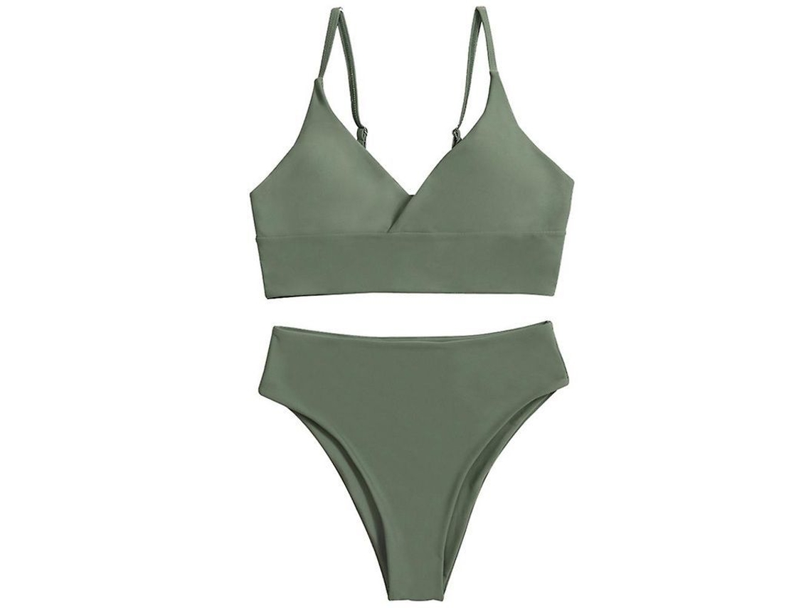 2026 traje de Bikini para Mulher, Triângulo Sexy de Cor Solida com Bicos Removíveis e Luvas Ajustáveis