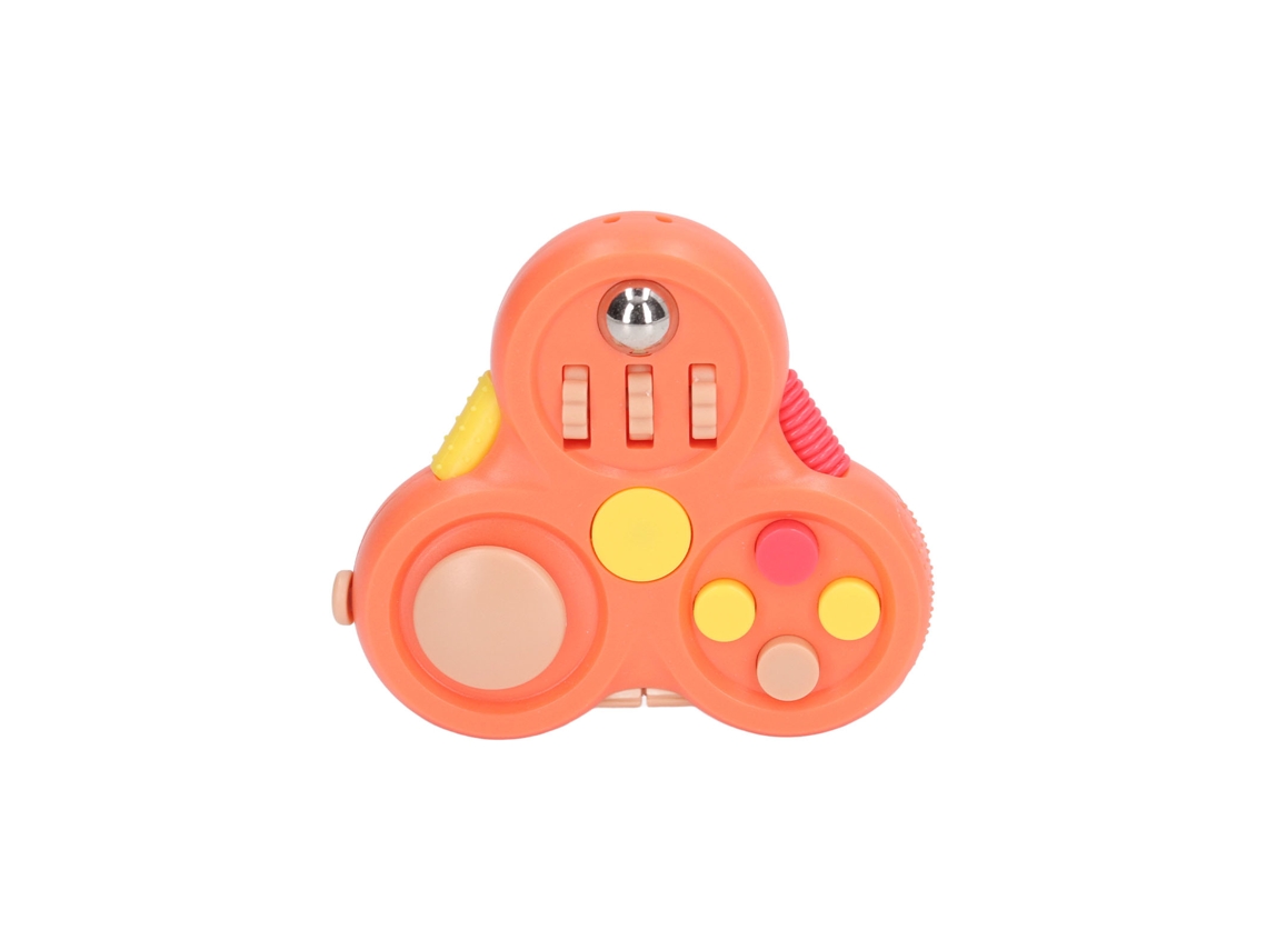 Brinquedo giratório para alívio do estresse e da ansiedade, com sensor de dedo e botão giratório, laranja.