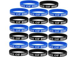 Conjunto Sewroro de 20 Pulseiras de Silicone Ajustáveis para Formatura, Acessórios Para Festas de Formatura, Design