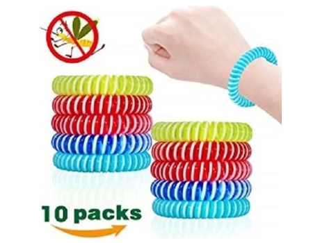AS7643-lote de 10pcs pulseiras anti-mosquito EVA bicolor cores diferentes.100 natural.perfume de citronela YWEI