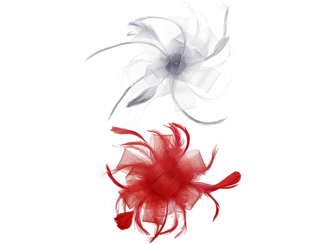 Conjunto Fascinator Vintage De 2 Peças Para Mulher, Com Penas E Rede, Acessório Chique.