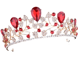 Coroa De Casamento Vermelha Com Acessório Elegante E Exclusivo Para Noivados E Festas.