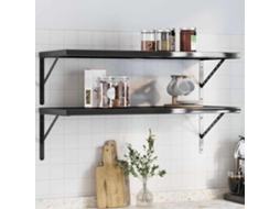 Vidaxl Prateleiras De Parede 2 Pcs 100x40 Cm Aço Inoxidável Prateado