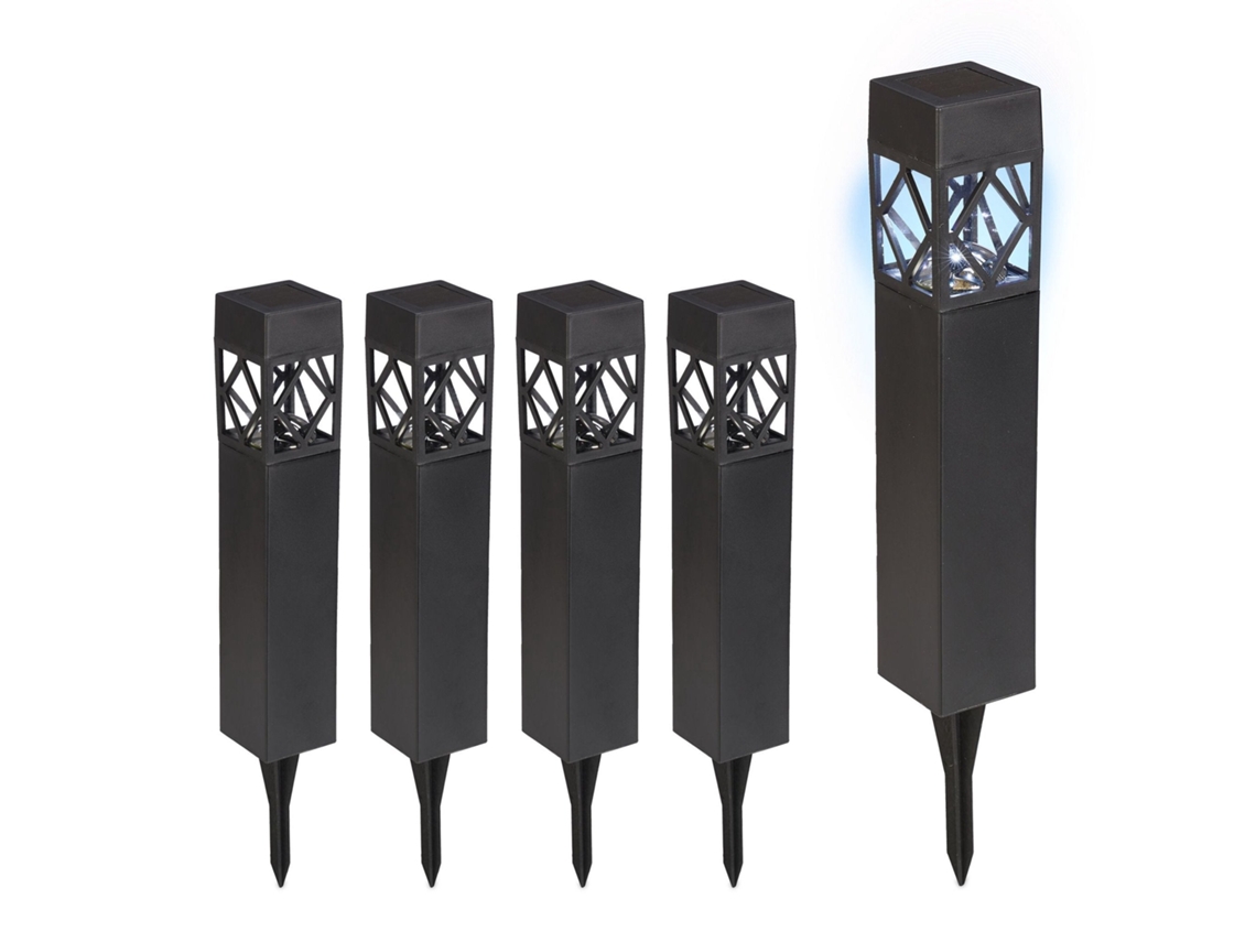 Conjunto De Luzes Solares De Jardim Com Led E Sensor Crepuscular