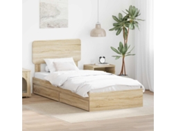 Vidaxl Cama Com Armazenamento Com Gaveta Carvalho Sonoma 75 X 190 Cm