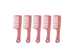 5 Peças Pente De Dentes Largos Anti-estático Com Cabo Ergonômico Borda Arredondada Para Cabelo Prático Seguro