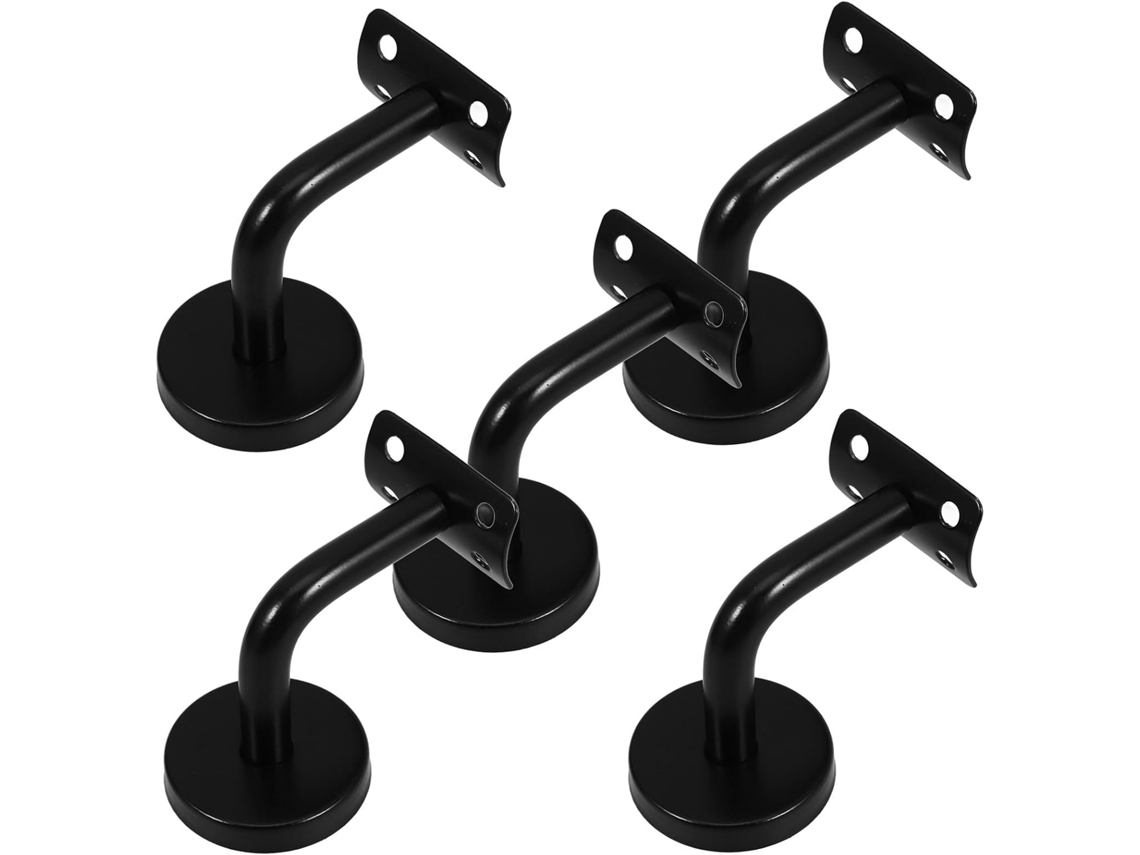 Suportes De Parede Para Corrimão Em Aço Inoxidável, Modelo 5, Na Cor Preta, Com Design Elegante E Prático.