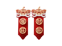 Laxiscreed Duo De Adereços De Dança Do Leão Para Decoração De Ano Novo Chinês