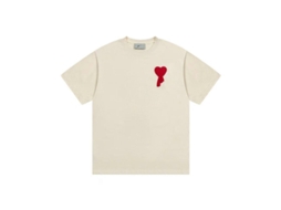_camiseta de Verão Ami Kms Love Manga Curta Algodão Casual Solta Unissex de Marca