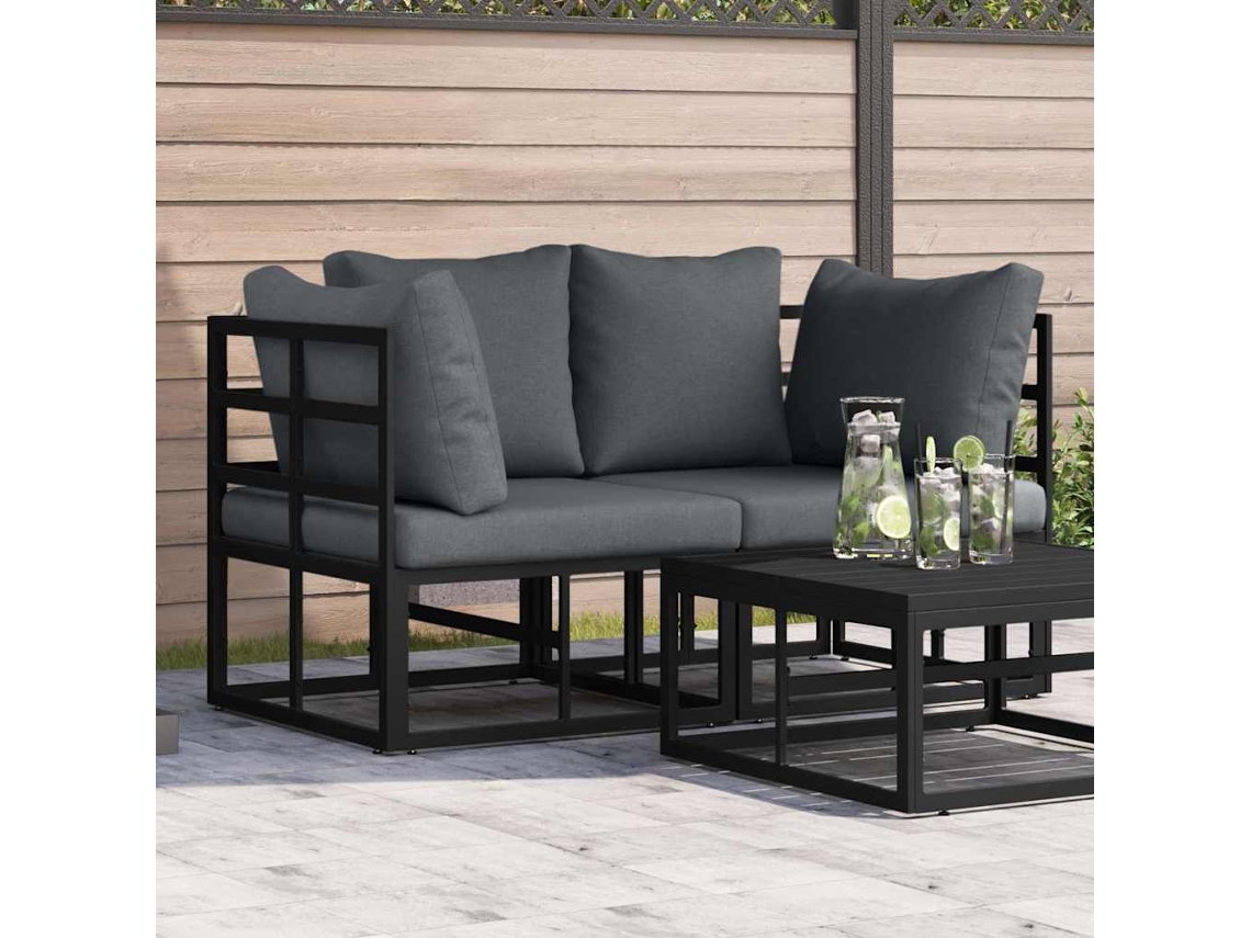 Vidaxl 2 Unid. Móveis Para Exterior Metal Preto E Anthracite