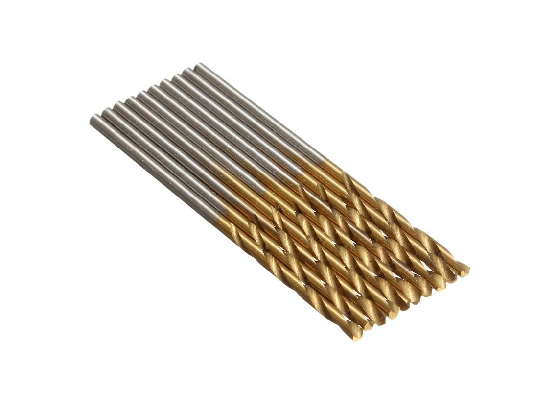 Conjunto de 3 brocas helicoidais titânio HSS 1/1,5/2/2,5/3 mm, 50 peças/conjunto. 30 peças aço rápido | S/MARCA