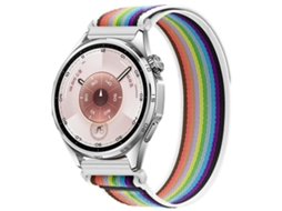 Bracelete Para Huawei Watch Gt 6 (46mm) - Nylon - Fecho De Velcro - Wild Path Loop Branca E Colorida