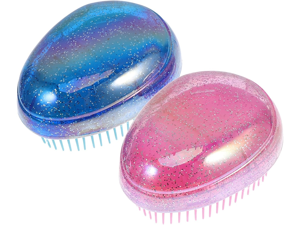 Escovas De Cabelo Em Formato Ovo, Antiestáticas, Rosa Perolado, Lalafina, Conjunto Com 2 Unidades, Desembaraçam E