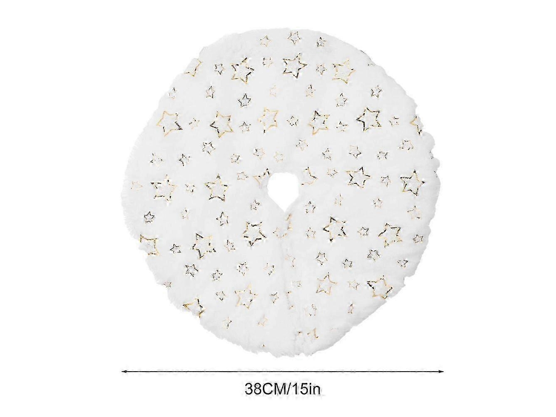 Saia Para Árvore De Natal Em Pele Sintética Branca De 38 Cm (15 Polegadas)