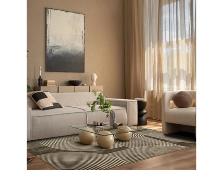 Tapete Escandinavo Moderno Com Padrão Geométrico 190x240 Taupe