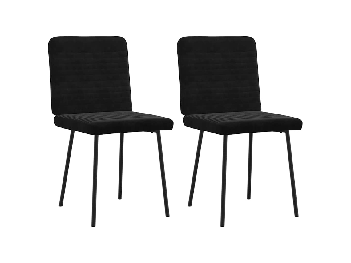 Vidaxl Cadeiras De Jantar 2 Pcs Veludo Preto