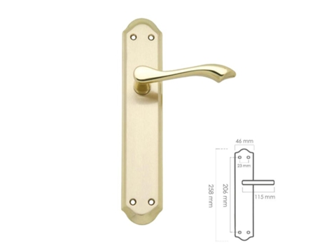 Juego manivelas para puertas, laton pulido satinado oryx aurora