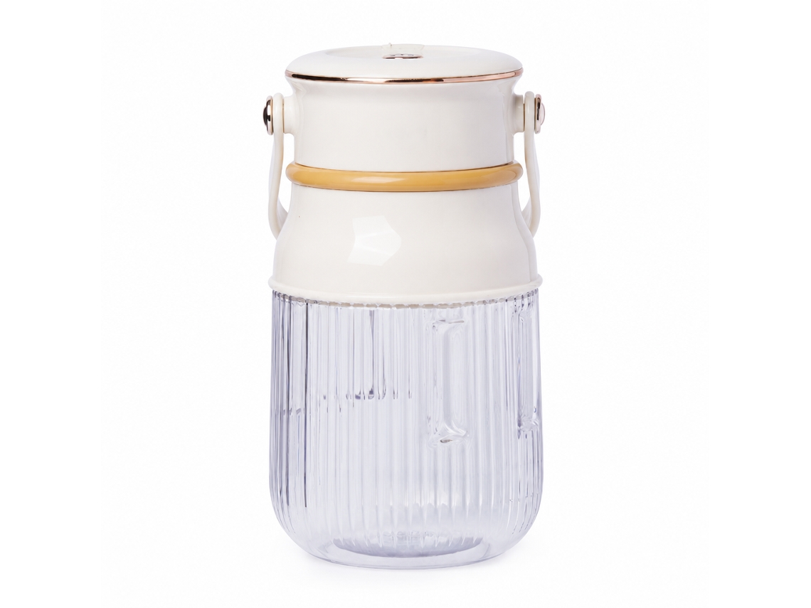 Liquidificadora Portátil Sem Fios Recarregável Por Usb, Copo Para Sumos De Fruta, 10 Lâminas, 800 Ml, Branca