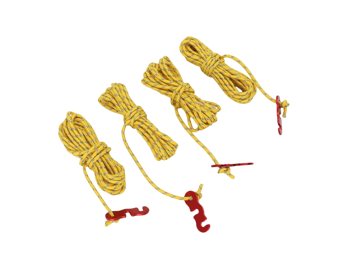 Corda de Camping Nylon Reflectiva Ajustável Amarela 4pcs